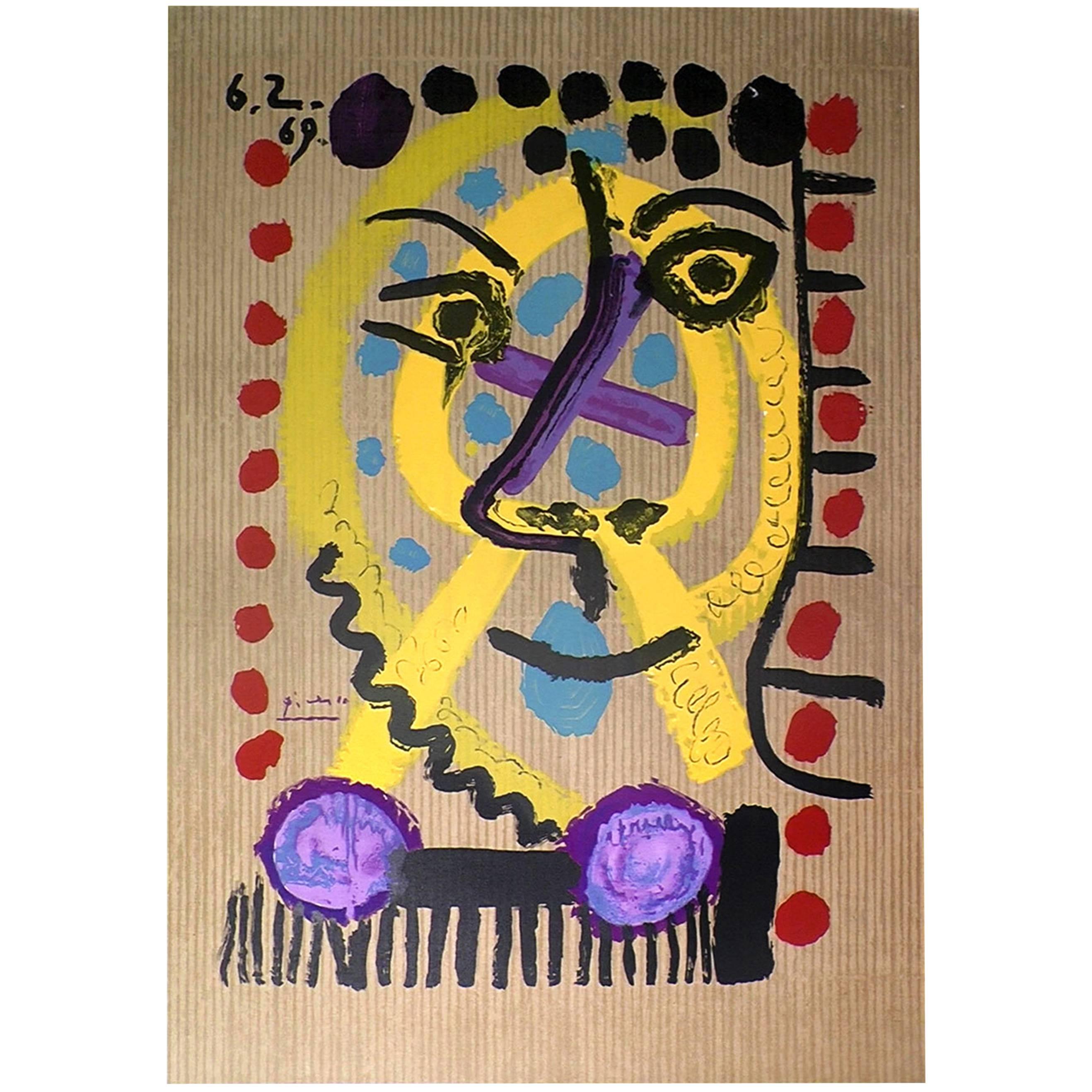 Picasso Original Litograph Portrait Imaginaire, 1969, signed 