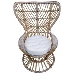 Beautiful Wicker Armchair by Gio Ponti, circa 1960