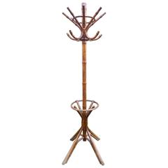Beautiful Wicker Coat Stand by Audoux Minet, circa 1960