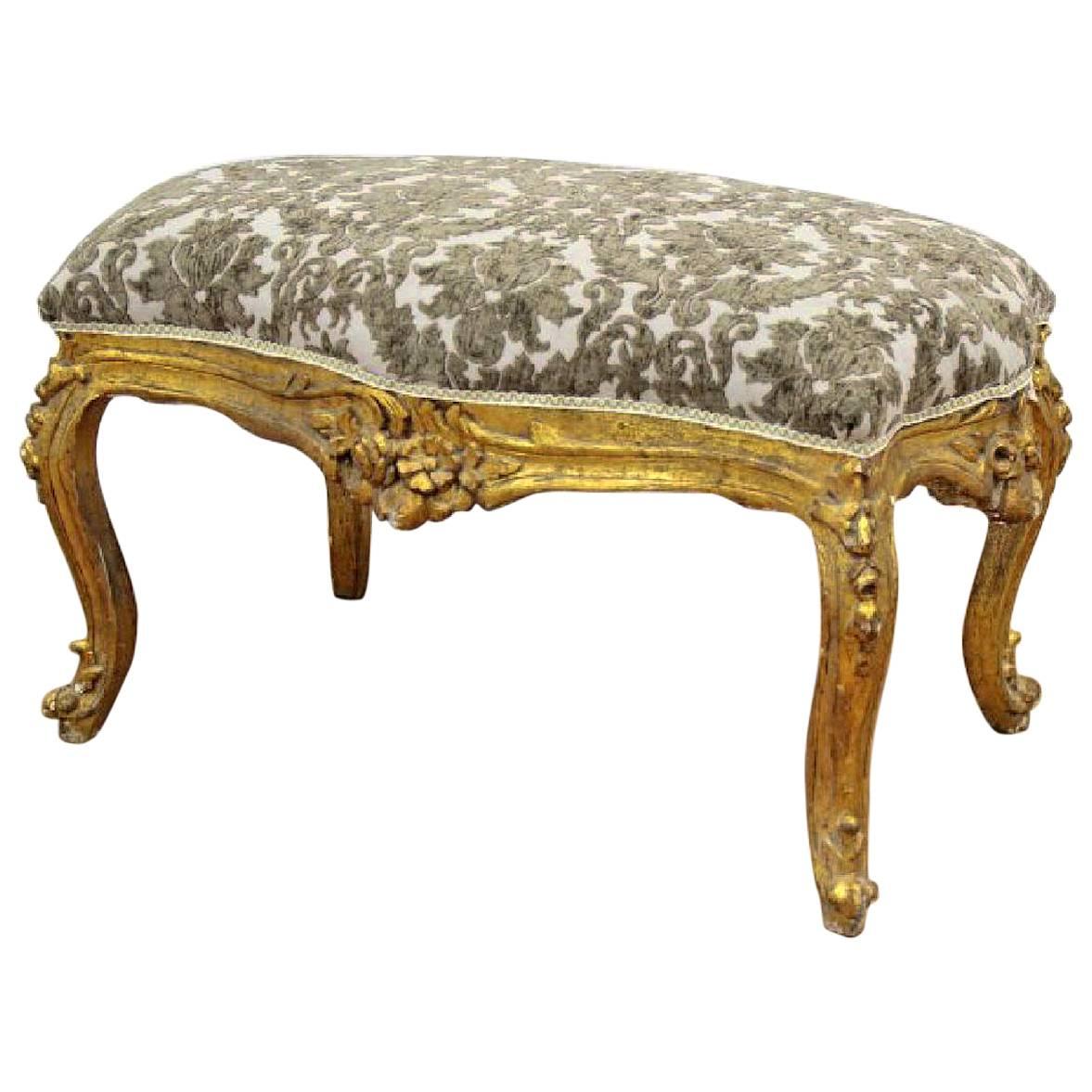 Louis XV StyleCarved and Gilded Bench