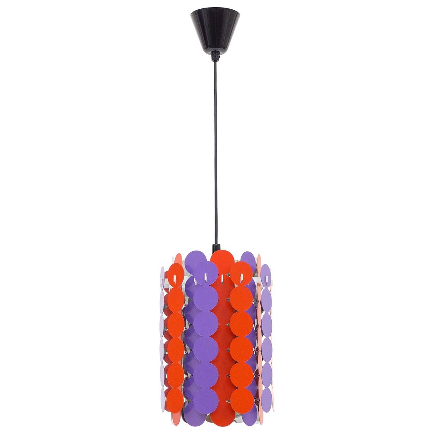 1960s Pop Lacquered and Chrome Pendant by Doria