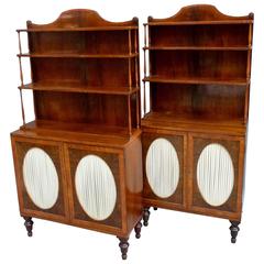 A Pair of Rosewood Waterfall Bookcases