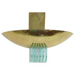 1980s Brass Sconce in the style of Stilnovo with Glass Vents