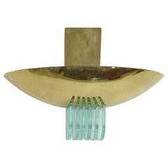 1960s Brass Sconce by Stilnovo with Glass Vents 1