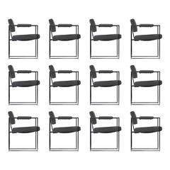 Ten Thin Line Dining Chairs by Milo Baughman