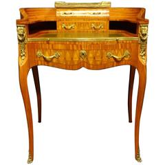 Antique Outstanding Parquetry French Ladies Writing Desk