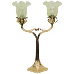Rare Charming Solid Table Lamp with Beautiful Opaline Glass Shade 9
