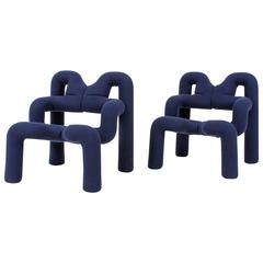 Vintage Pair of "Ekstrem" Lounge Chairs by Terje Ekström for Stokke Mobler, 1980s