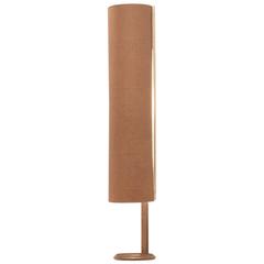 French Pre-War Jacques Adnet Brown Leather and Cream Leatherette Floor Lamp 3
