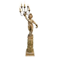 Antique 17th Century Italian Floor Standing Candelabra