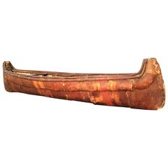 Great Early Birch Bark Canoe Model