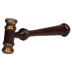 Used 1940s Brass and Wooden Gavel