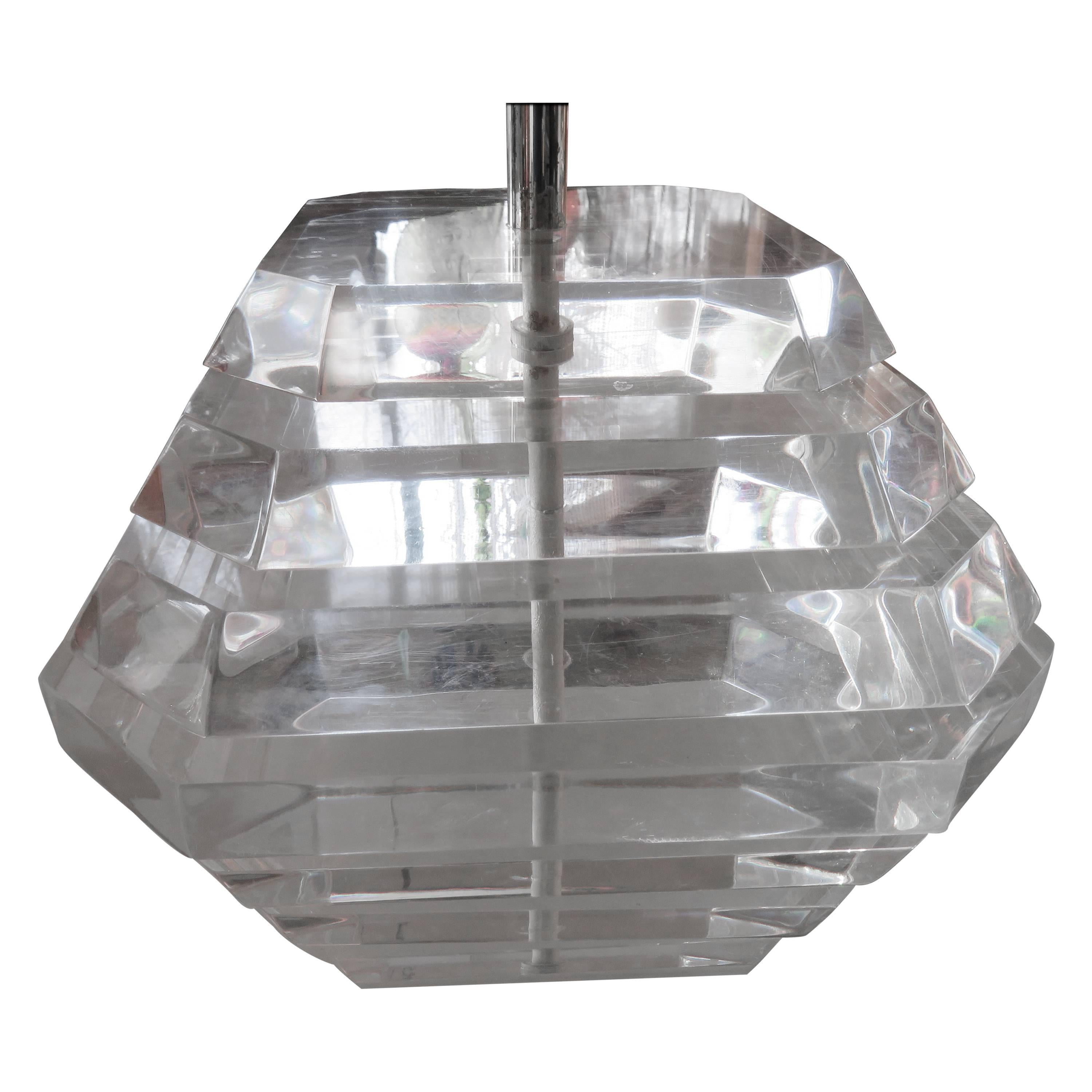 Gorgeous Stacked Lucite Lamp by George Bullio