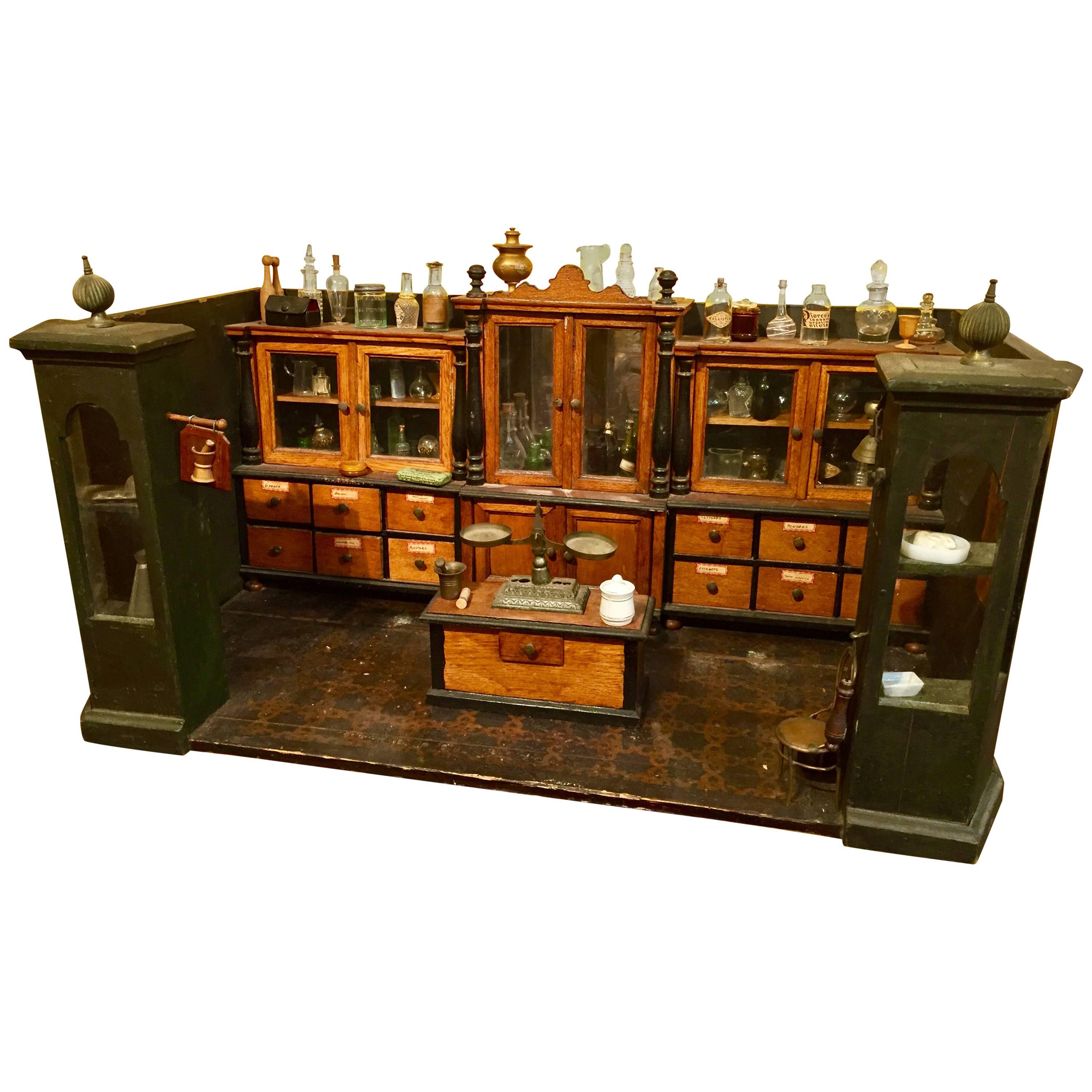 Fantastical Miniature Apothecary Shop, Mid-19th Century