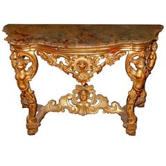 1750 "Console Italian 18th in Wood Gilted with Puttis 5