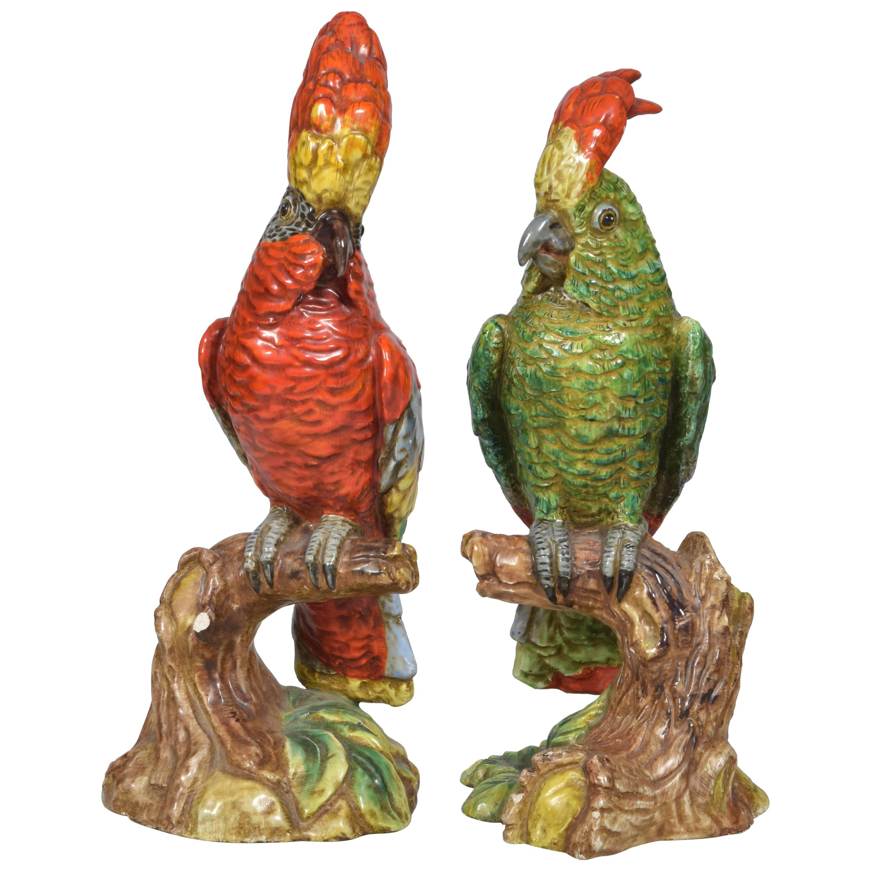 Pair of Italian Parrots, Italy, circa 1940 For Sale