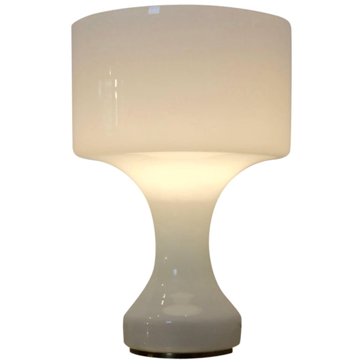 XL Snow White Handblown Glass Sebenica Table Lamp by Enrico Capuzzo for Vistosi