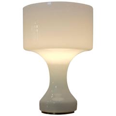 Sophisticated Snow White Venini Murano Glass XL Table Lamp, Italy, 1960s 9