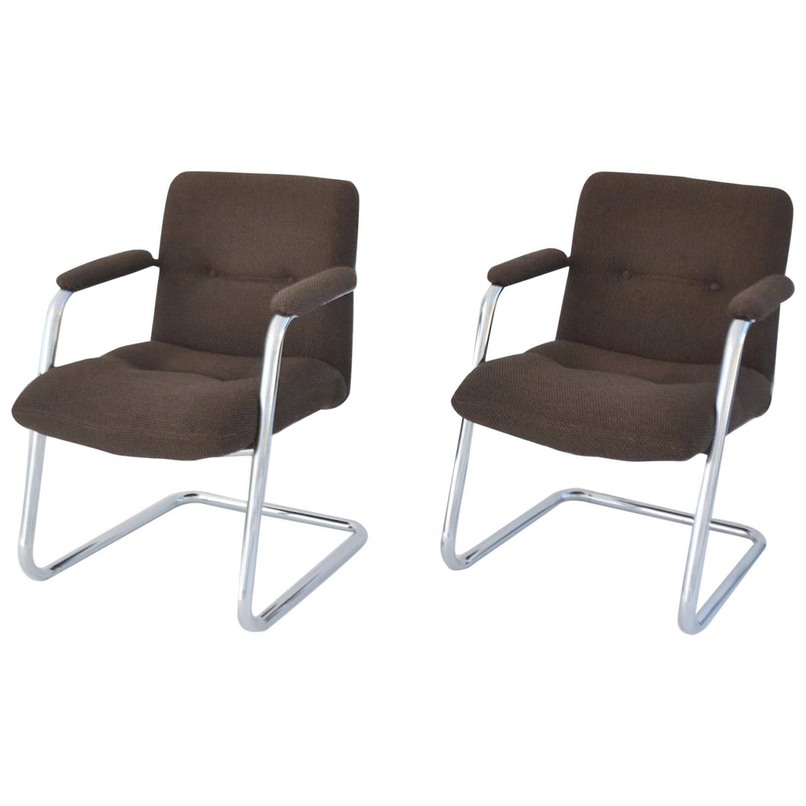 Pair of Cantilever Midcentury Lounge Chairs For Sale