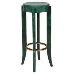 Green Parchment Bar Stool by Karl Springer