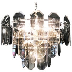 20th Century Two-Tiered Amber Crystal Chandelier