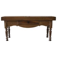 Early French Butchers Table with with Storage Drawer