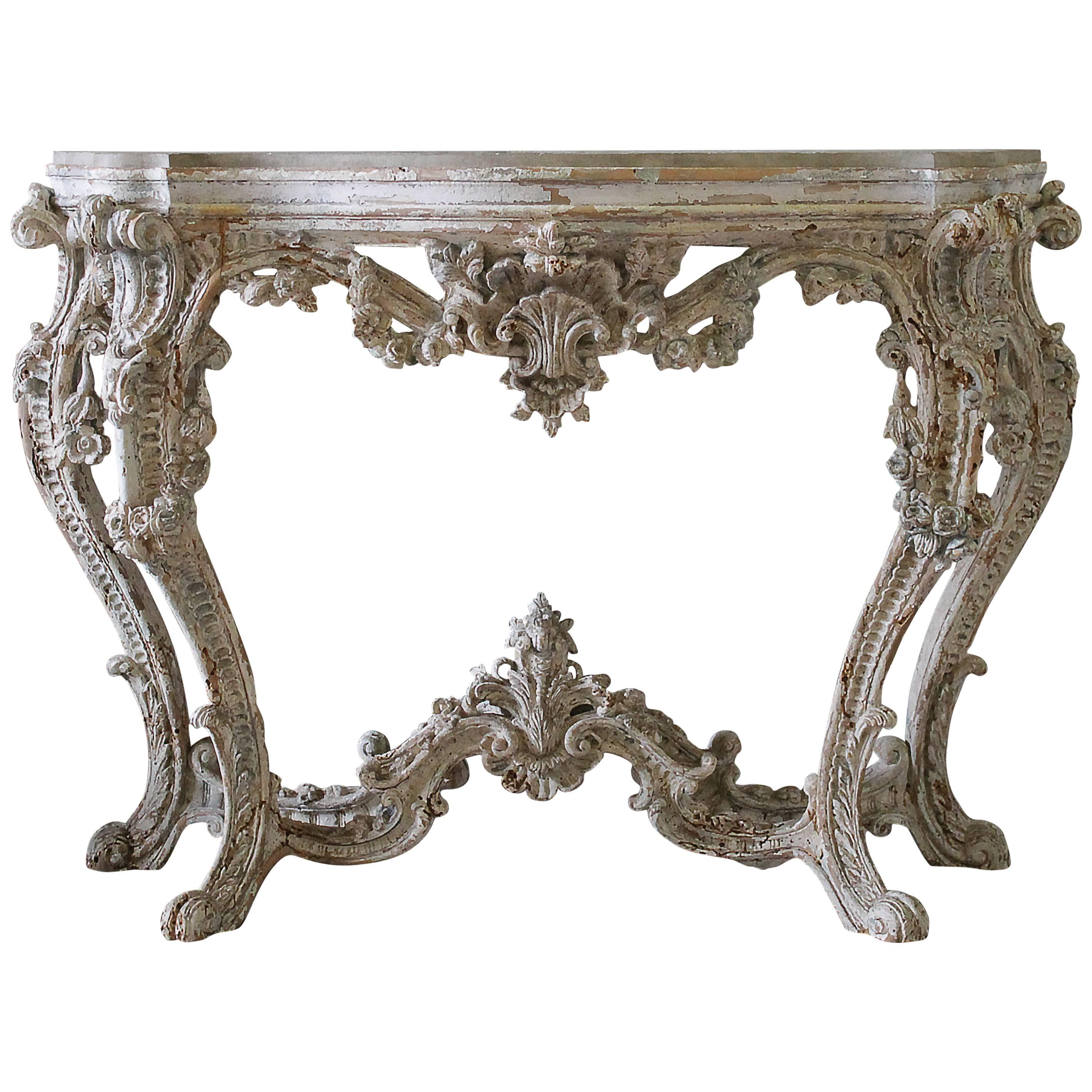 Early 19th Century Louis XV Style French Patinated Freestanding Console