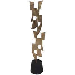 Tall Brass Modern Sculpture, Early 1960s 8