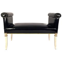 Window Seat Bench in Patent Faux Leather