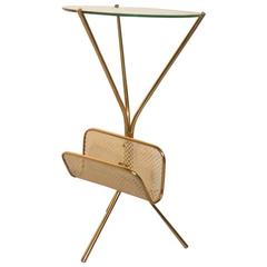 Retro Table Smoker 1950, Perforated French Design Brass and Metal