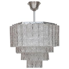 Italian Venetian, Flush Mount, Blown Murano Glass, Cylinders, 1980s