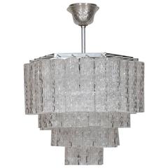 Italian Chandelier in Transparent Murano Glass, circa 1960s 5