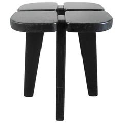 Lisa Johansson-Pape Stool in Black Stained Pine for Stockmann AB, Finland, 1950