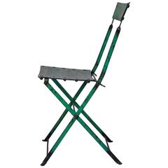 Used Petite French 1950s Green Painted Aluminium and Iron Chair