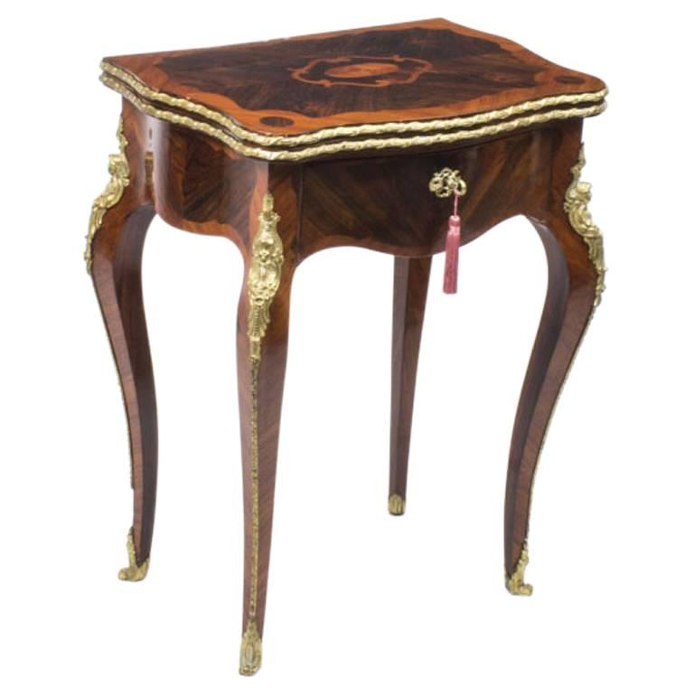 Antique French Kingwood and Rosewood Card Games Table, circa 1870