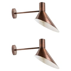 Pair of Big Wall Lamps in Copper Produced in Denmark