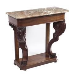 Antique William IV Mahogany Marble-Top Console Table, circa 1835 5