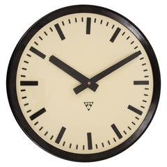 Huge Bakelite 1940s Industrial Train Station Wall Clock in Excellent Condition