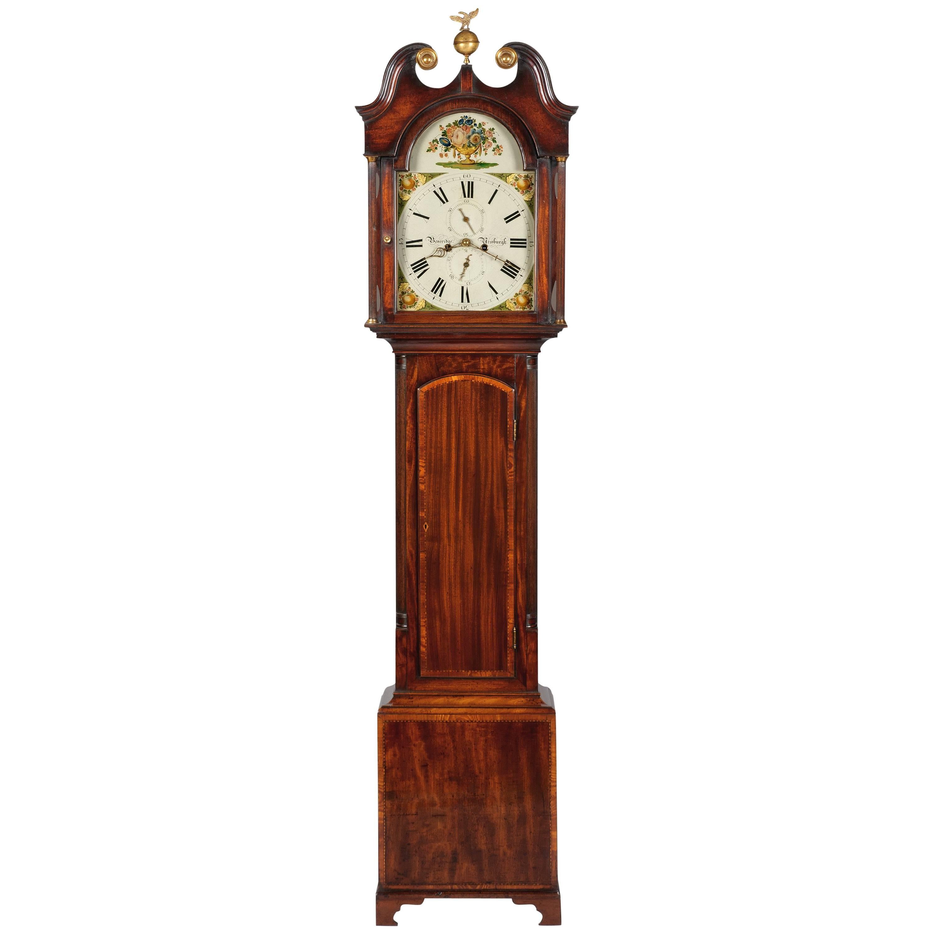 18th Century George III Mahogany Painted Dial Longcase Clock For Sale