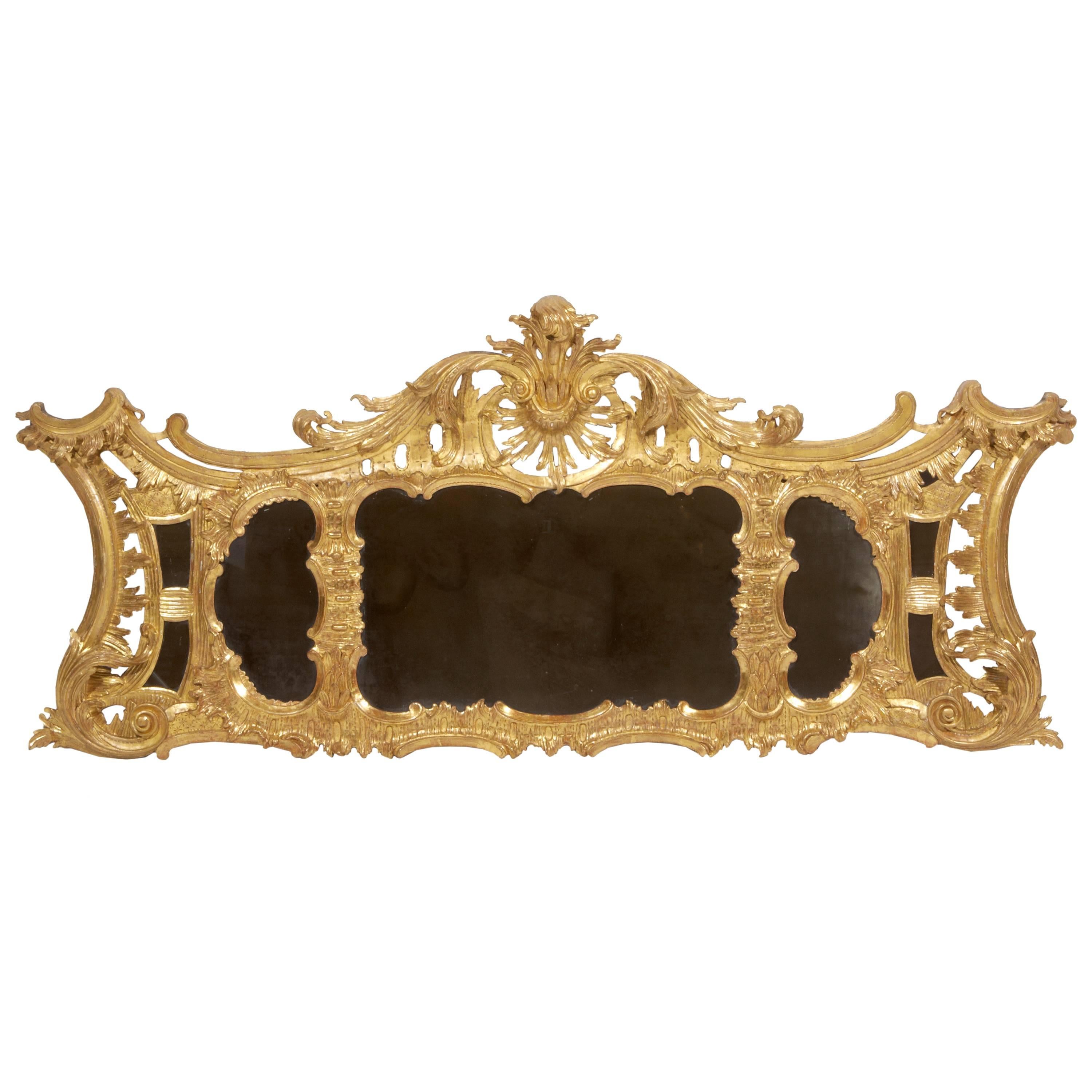 18th Century Giltwood Overmantle Mirror