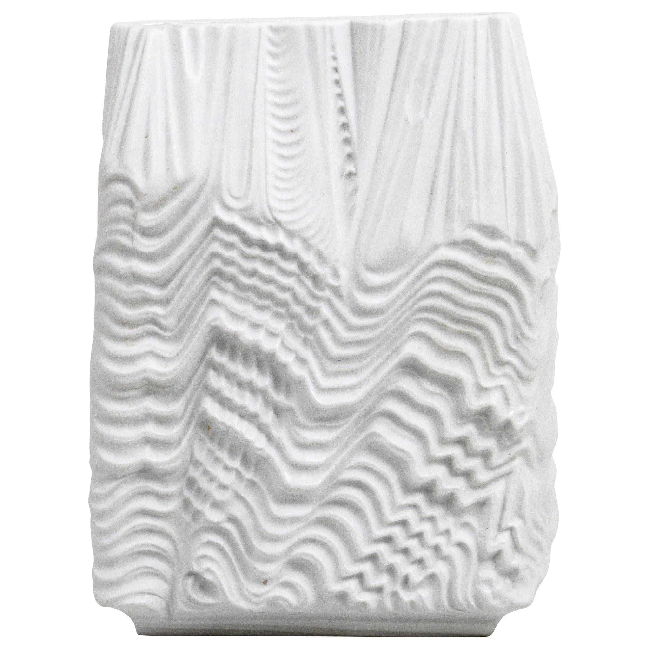 Large Martin Freyer White Porcelain Vase, Rosenthal Studio Linie, Germany, 1960