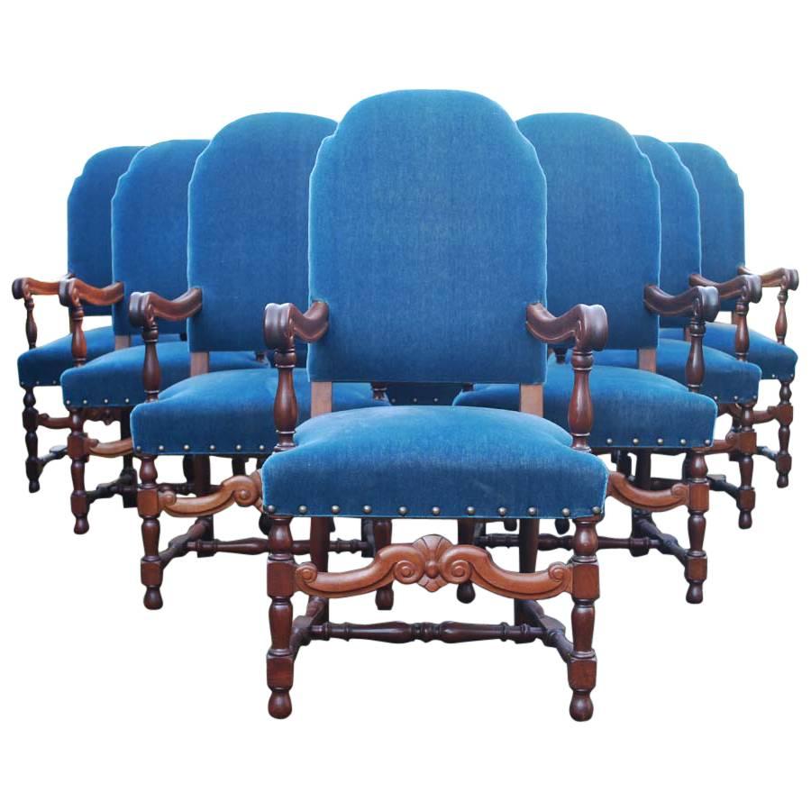 Set of Ten 20th Century Mahogany Armchairs For Sale