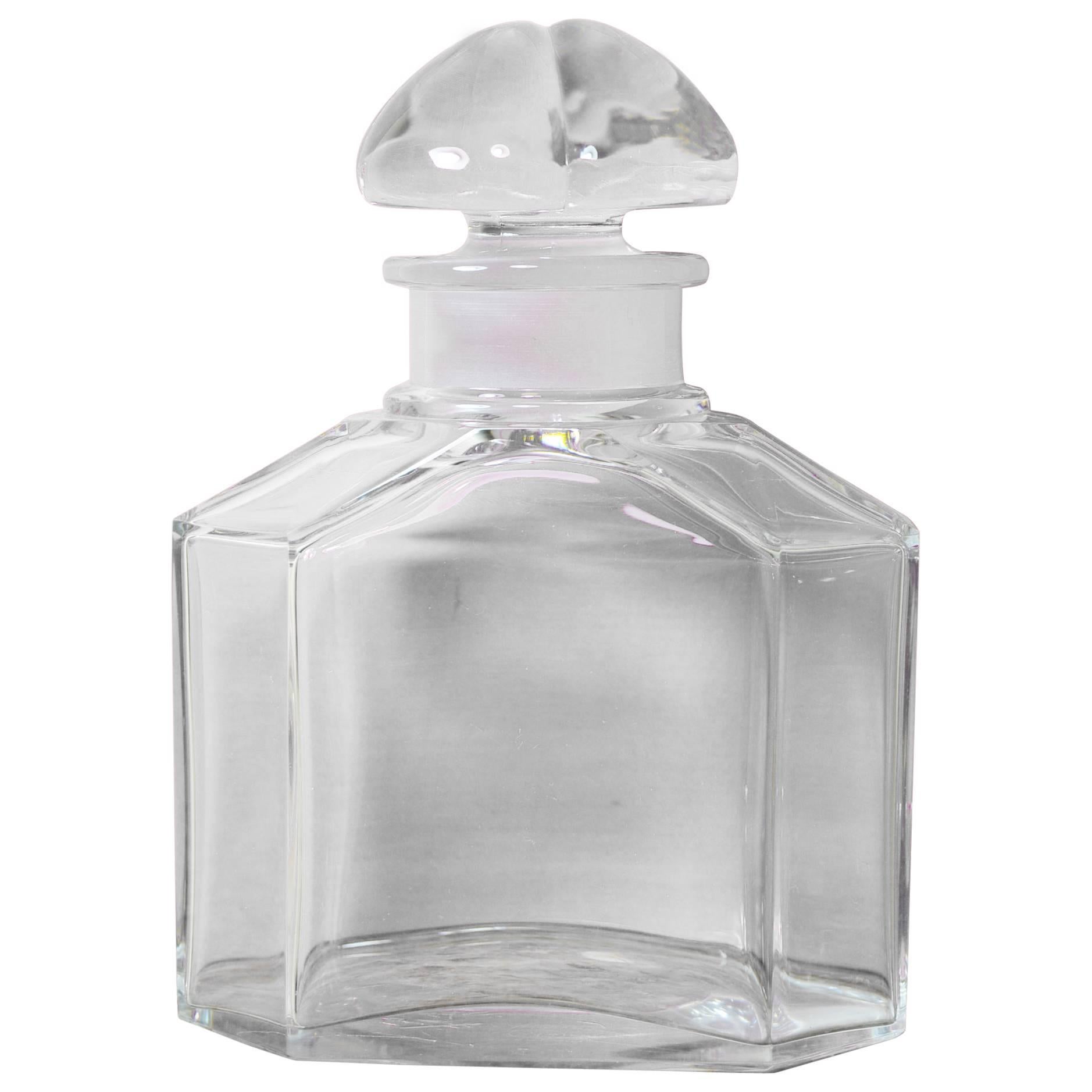 Large Guerlain Perfume Bottle , Baccarat  Crystal, France , Art Deco