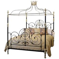 Six Foot Wide Black Four Poster Bed ALH5