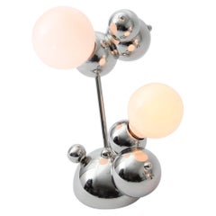 Bubbly 02-Table Lamp, Polished Nickel, Modern Molecular Sculptural Lighting