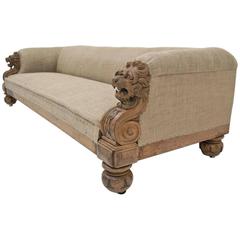 Antique 19th Century Oak Sofa, England, circa 1850
