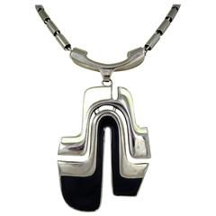 Fabulous Large 1970s Pierre Cardin Enamel Pendant 12