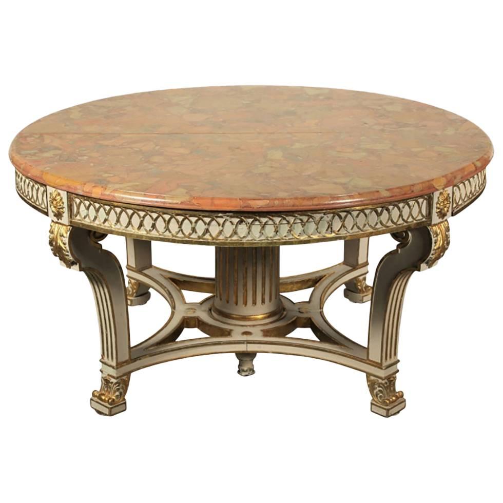 Rosel Bruxelles Faux Painted Dining Room Table with Four Leaves