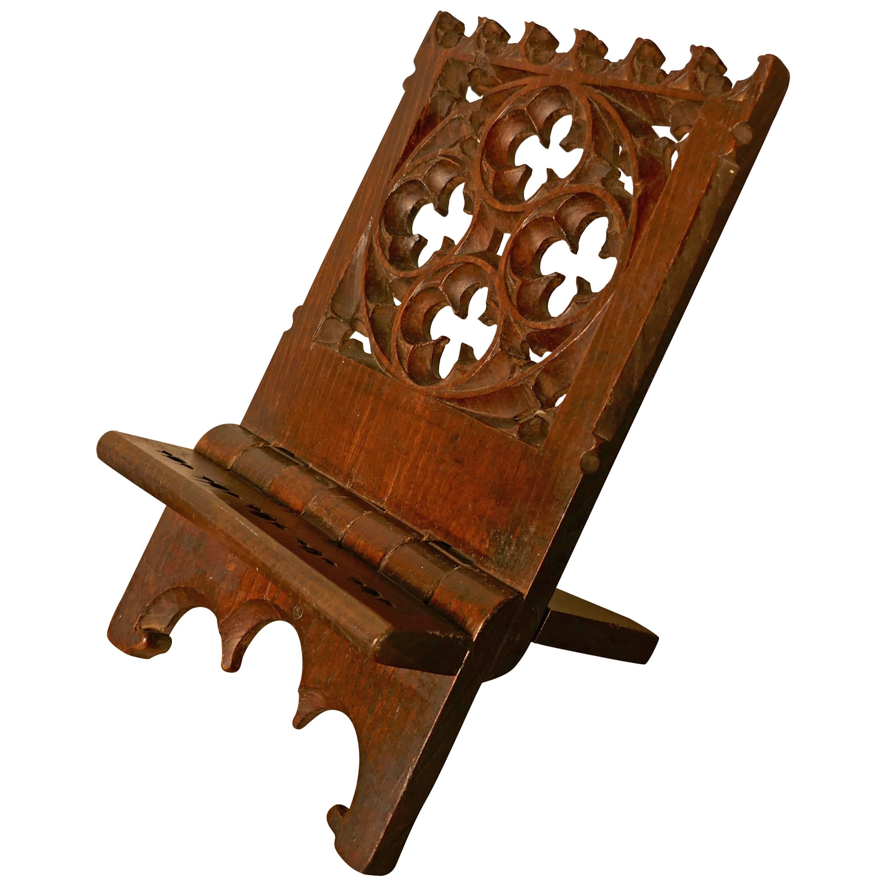 French Gothic Oak Book Rest or Reading Stand, Lutrin