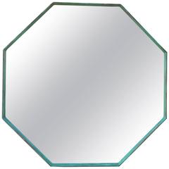 Vintage Architectural Bronze Hexagon Mirror